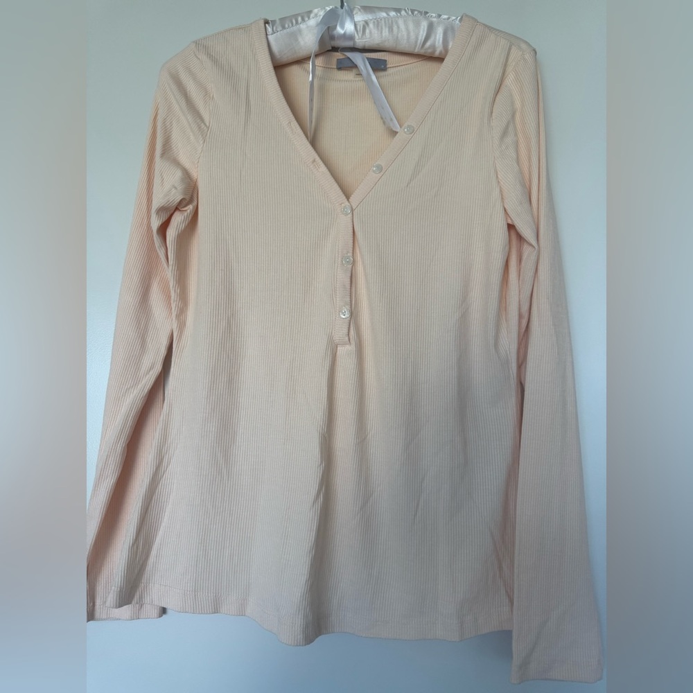Tart light peach color  Long Sleeve Henley